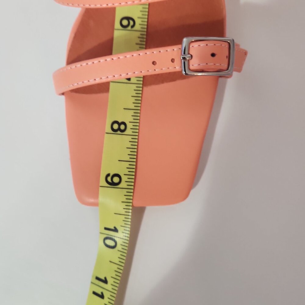 Anthropologie x CAVERLEY Mazie strappy leather Heels Coral Orange EU 36 US 6 - Picture 16 of 16